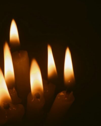 Lit candles